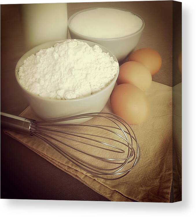 Milk Canvas Print featuring the photograph Ingredients For Cake by Salomé Fresco
