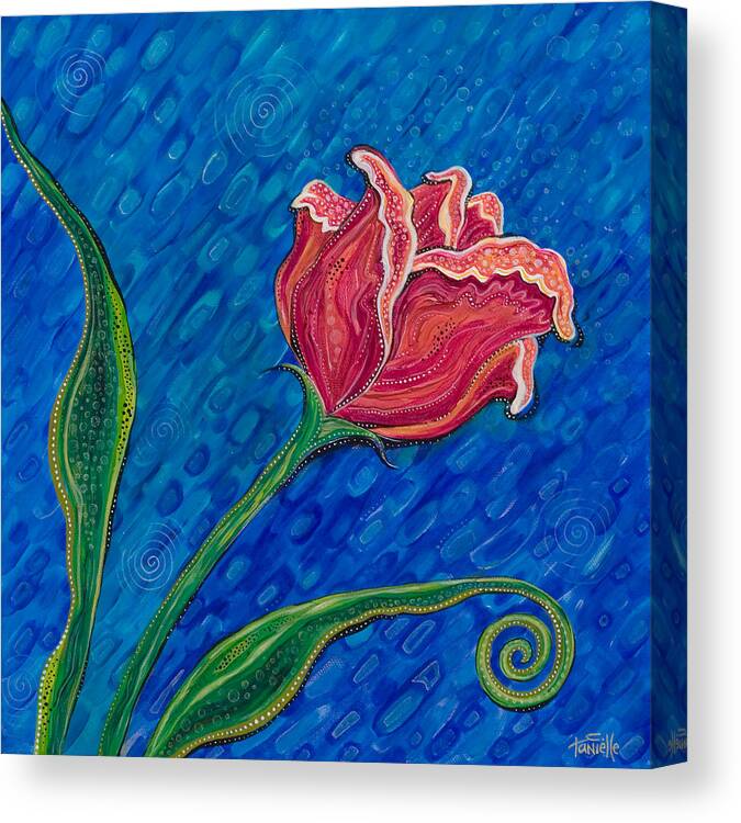 Floral Canvas Print featuring the painting Inner Strength by Tanielle Childers