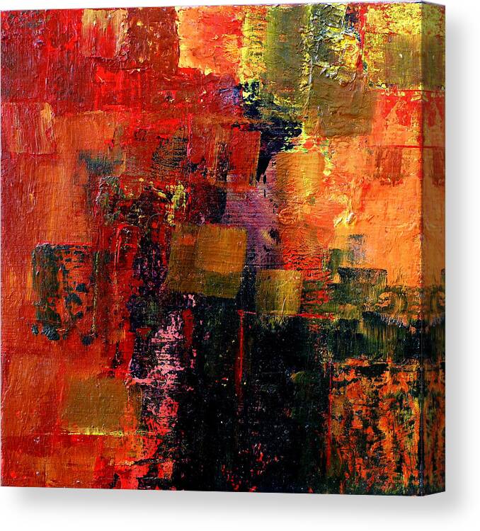 Abstract Canvas Print featuring the painting Interaction by Jim Whalen