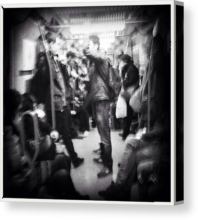 Igersmadrid Canvas Print featuring the photograph #inthesubway #metro #madrid #iphoneonly by Geovanny Ardila