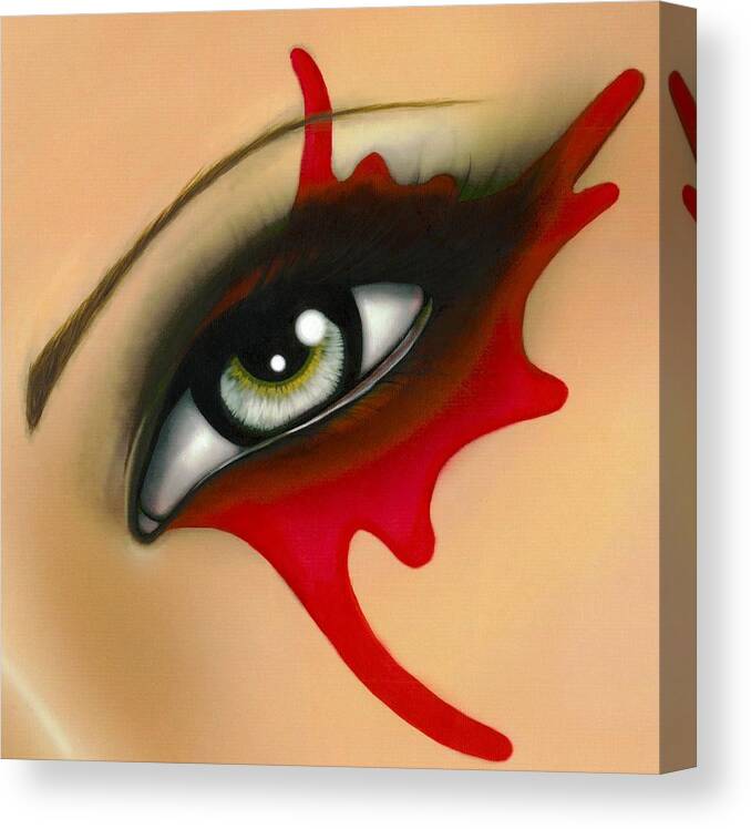 Fantasy Eye Canvas Print featuring the painting Into Her Soul by Elaina Wagner