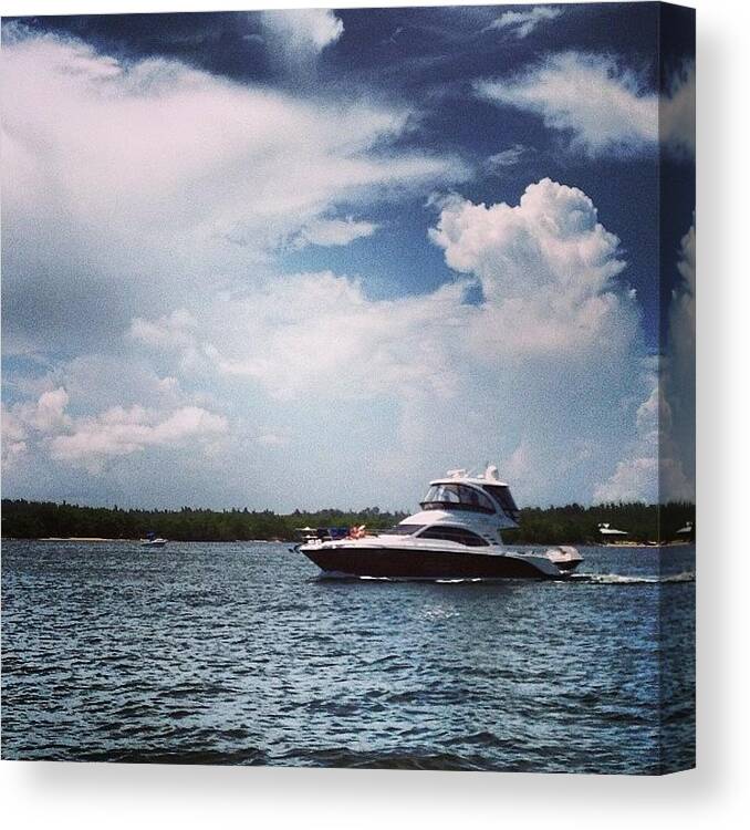 Instaflorida Canvas Print featuring the photograph Intracoastal Waterway Miami #florida by Daniel Piraino