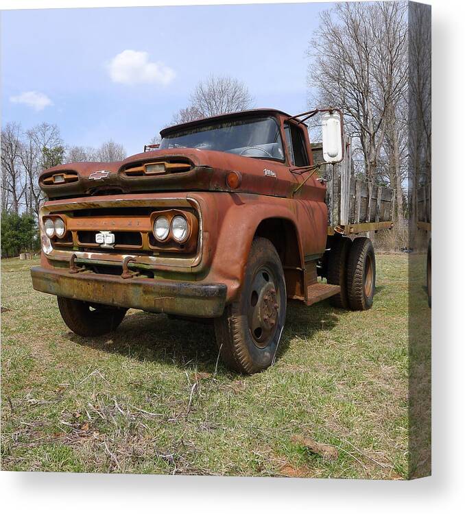 1961 Chevrolet C-60 Viking Truck Canvas Print featuring the photograph Irene's Viking by Joel Deutsch