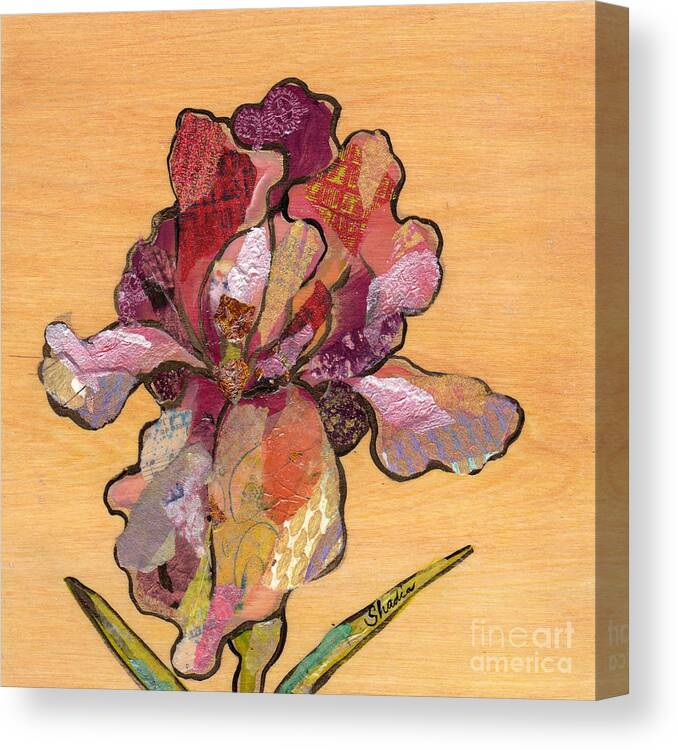 Flower Canvas Print featuring the painting Iris II - Series II by Shadia Derbyshire