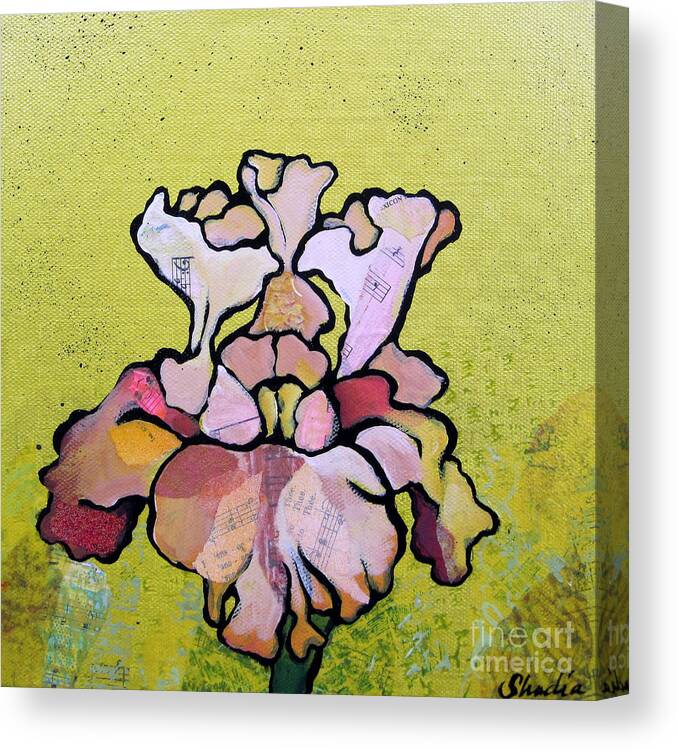 Flower Canvas Print featuring the painting Iris IV by Shadia Derbyshire