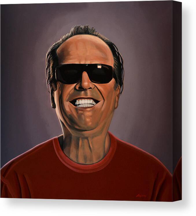 Jack Nicholson Canvas Print featuring the painting Jack Nicholson 2 by Paul Meijering