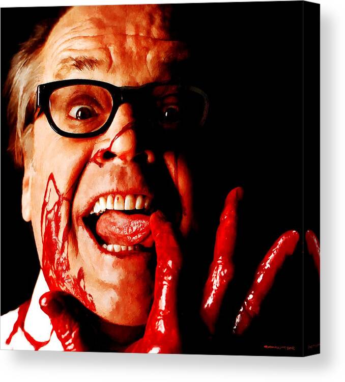 Digital Painting Canvas Print featuring the digital art Jack Nicholson painted from photo of Matthew Rolston by Gabriel T Toro
