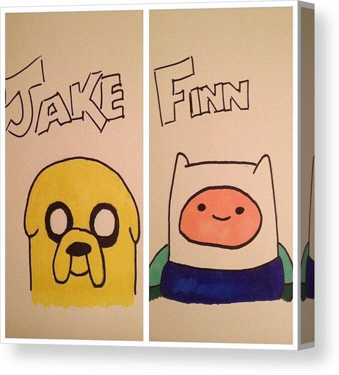 Doodle Canvas Print featuring the photograph Jake The Dog And Finn The Human by Ian Payne