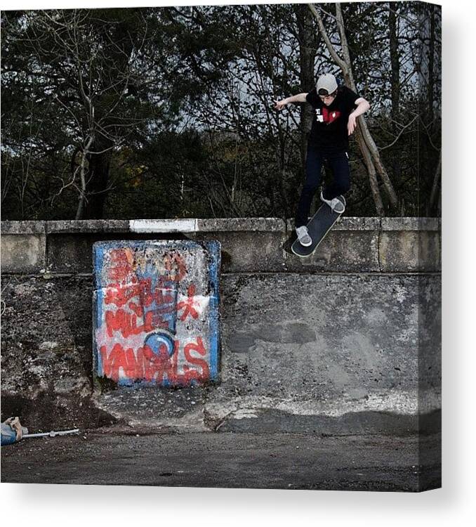 Skatelife Canvas Print featuring the photograph @jamieduncanson Bs Smith Stall Diy by Creative Skate Store