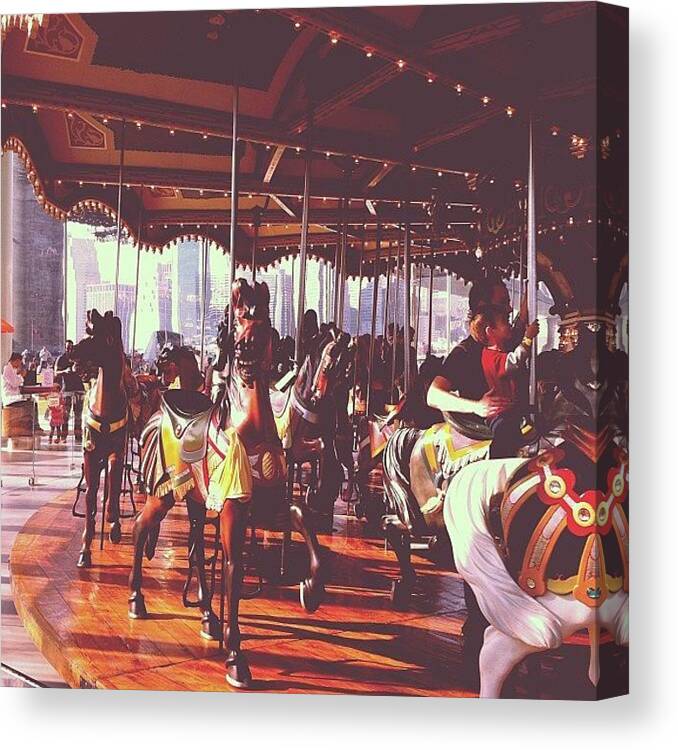 Jane's Carousel Canvas Print featuring the photograph Jane's Carousel by Cristin C