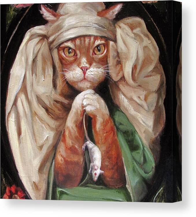 Cat Canvas Print featuring the painting Jiri the Cat by Margot King