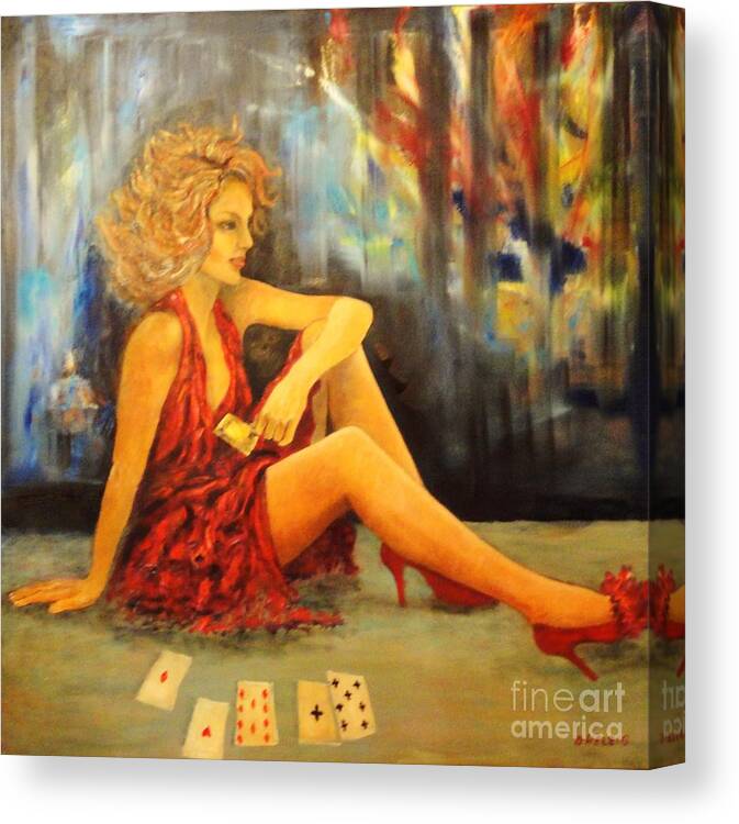 Dress Canvas Print featuring the painting Joker 4 by Dagmar Helbig