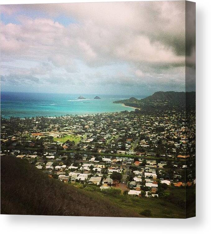 Hawaii Canvas Print featuring the photograph Kailua Town #kailua #oahu #hawaii by Brian Governale