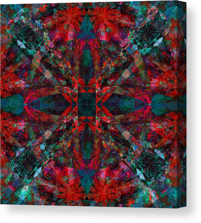 Kaleidoscope Canvas Print featuring the mixed media Kaleidoscope Leaves 2 by Jade Knights
