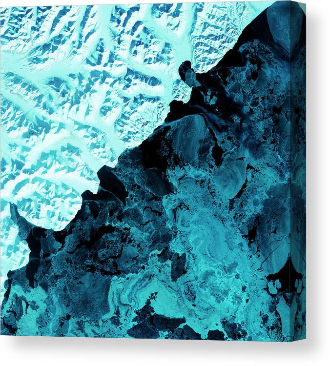 Ice Canvas Print featuring the photograph Kamchatka Coast by Nasa/science Photo Library