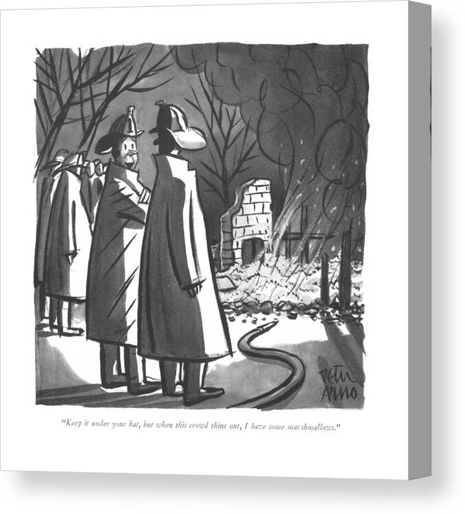 109485 Par Peter Arno Canvas Print featuring the drawing Keep It Under Your Hat by Peter Arno