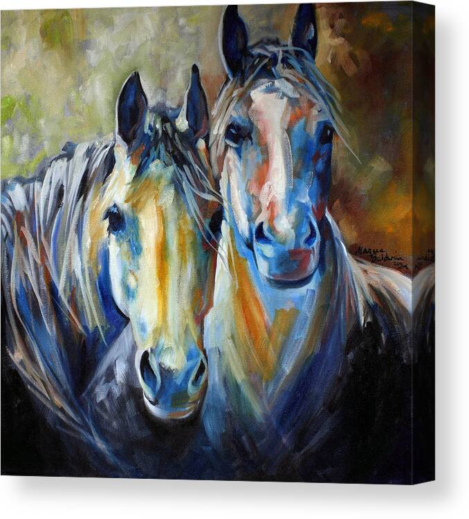 Horse Canvas Print featuring the painting Kindred Souls Equine by Marcia Baldwin