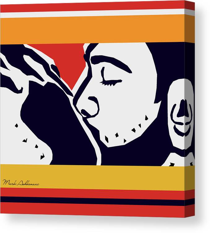 Minimal Canvas Print featuring the digital art Kiss 2 by Mark Ashkenazi