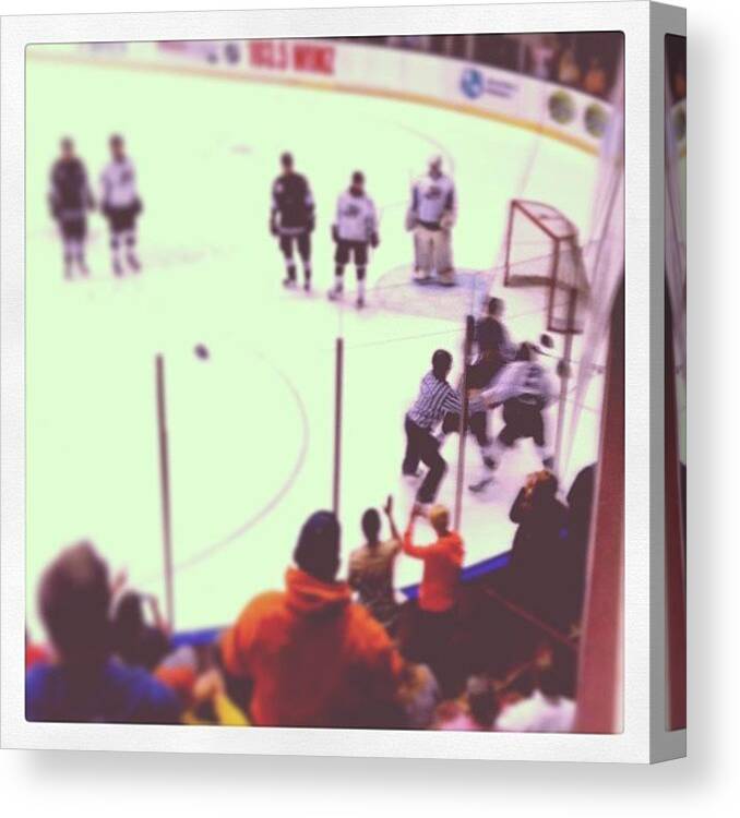 Firstgame Canvas Print featuring the photograph #knoxvilleicebearshockey #knoxville by S Smithee