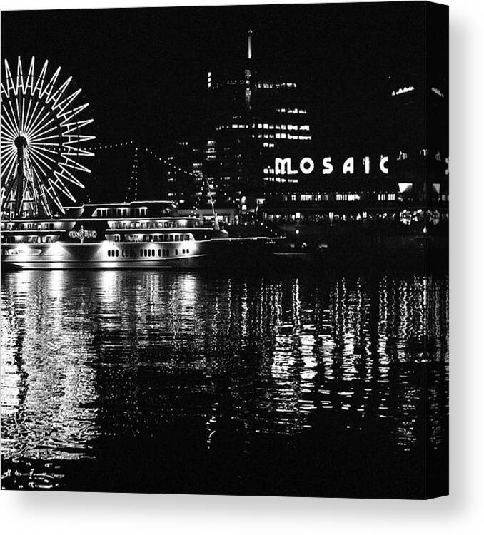City Canvas Print featuring the photograph Kobe Harbor Skyline by Damien Polegato