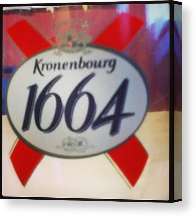 Lager Canvas Print featuring the photograph #kronenburg #1664 #beer #lager #glass by John Lowery-brady