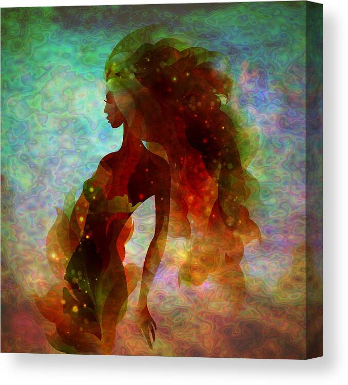 Woman Canvas Print featuring the digital art Lady Mermaid by Lilia D