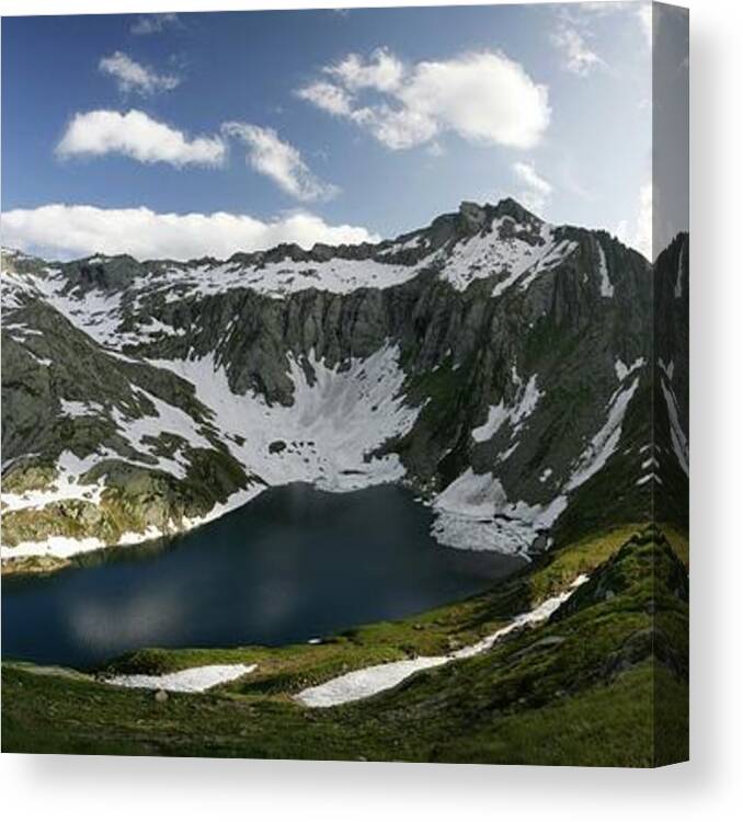Lake Matorgn Canvas Print featuring the photograph Lake Sassolo by Michael Szoenyi/science Photo Library