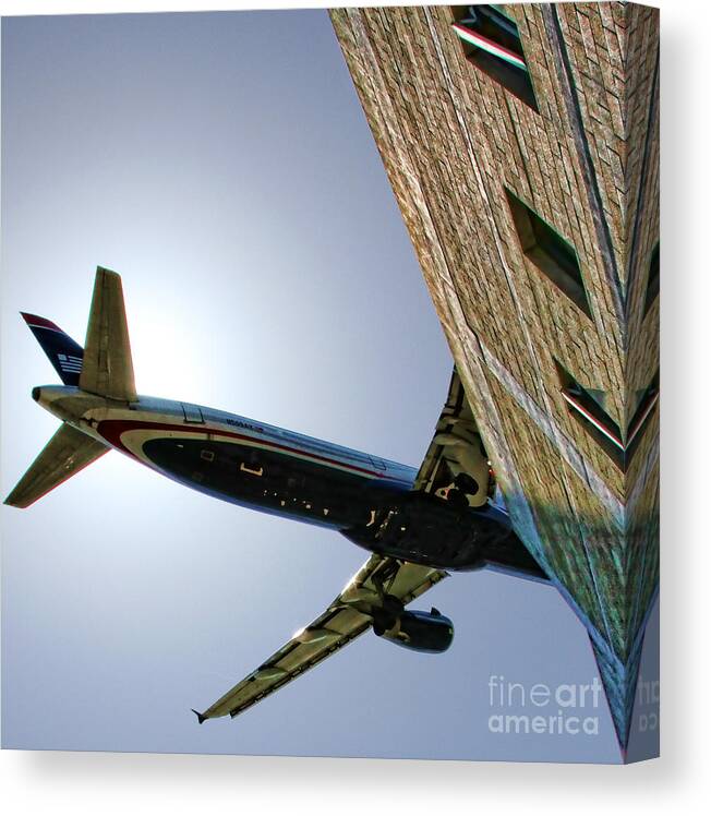 Airplane Canvas Print featuring the photograph Landing By Diana Sainz by Diana Raquel Sainz