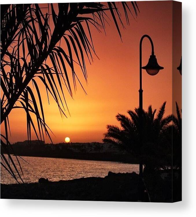 Lanzarote Canvas Print featuring the photograph Lanzarote Sunset by Phil Tomlinson