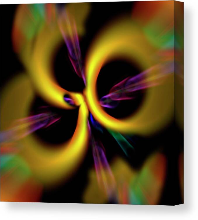 Abstract Canvas Print featuring the digital art Laser Lights Abstract by Carolyn Marshall