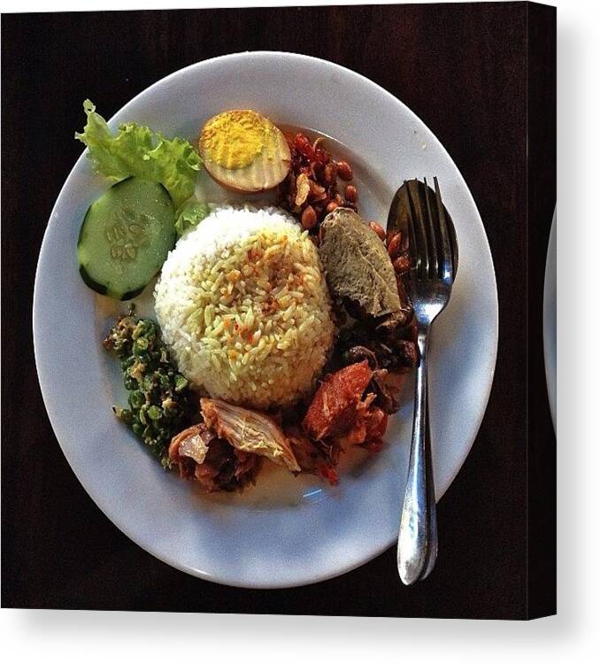  Canvas Print featuring the photograph Last Brekkie In Bali :: Nasi Ayam by Nur Hidayah