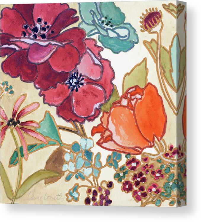 Le Canvas Print featuring the painting Le Jardin Colorful I by Lanie Loreth