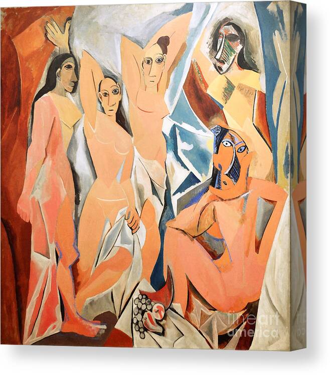 Picasso Canvas Print featuring the digital art Les Demoiselles D'Avignon Picasso by RicardMN Photography
