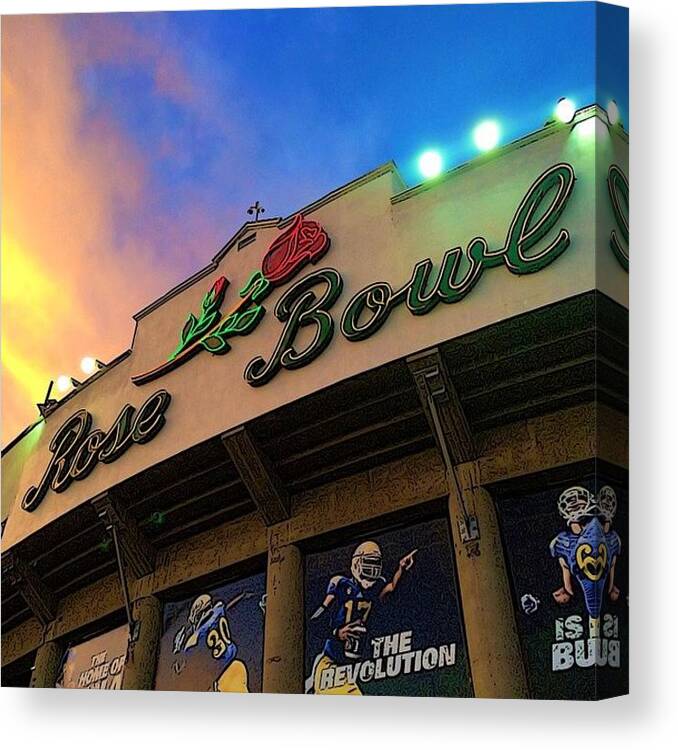 Rosebowl Canvas Print featuring the photograph Let's Go Bruins! #ucla #uclafootball by Alison Webster
