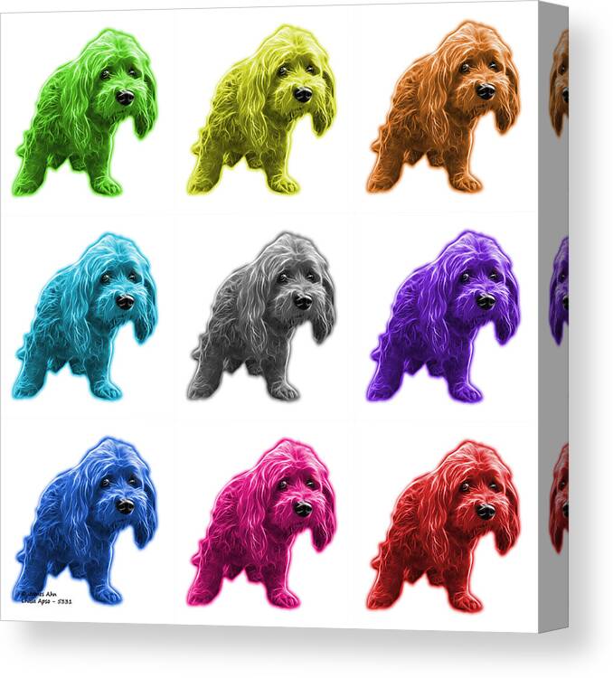 Lhasa Apso Canvas Print featuring the painting Lhasa Apso Pop Art - 5331 - wb- M by James Ahn