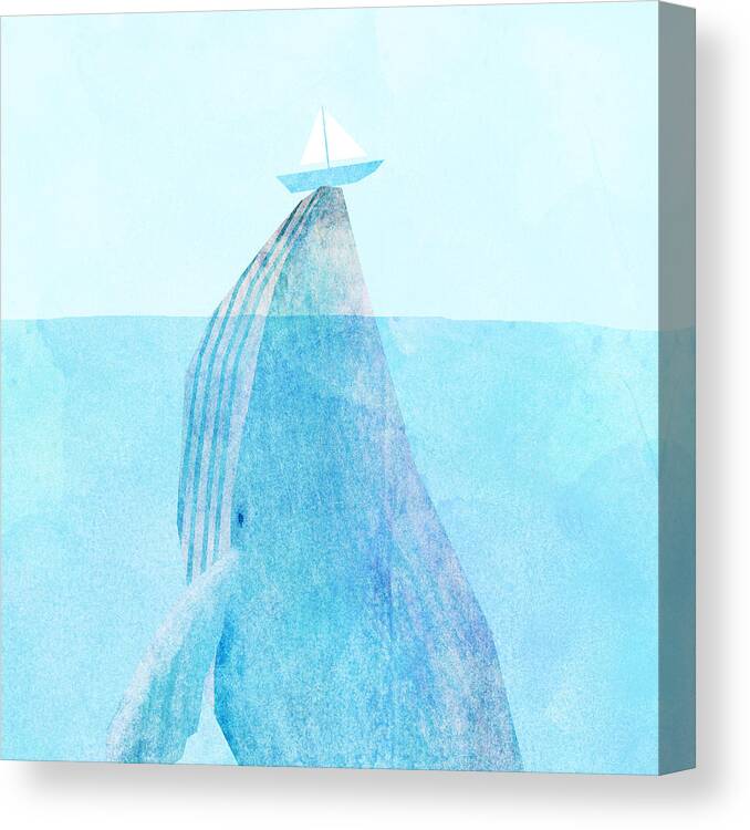 Whale Canvas Print featuring the drawing Lift by Eric Fan
