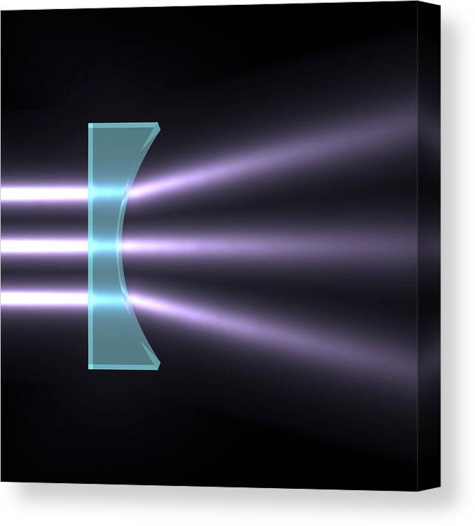 Nobody Canvas Print featuring the photograph Light Refraction With Plano-concave Lens by Russell Kightley