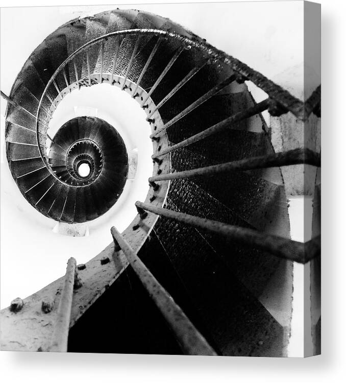 Architecture Canvas Print featuring the photograph Lighthouse Staircase by Stelios Kleanthous