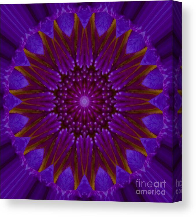 Mandala Canvas Print featuring the photograph Lily Mandala Image 1 by Carrie Cranwill