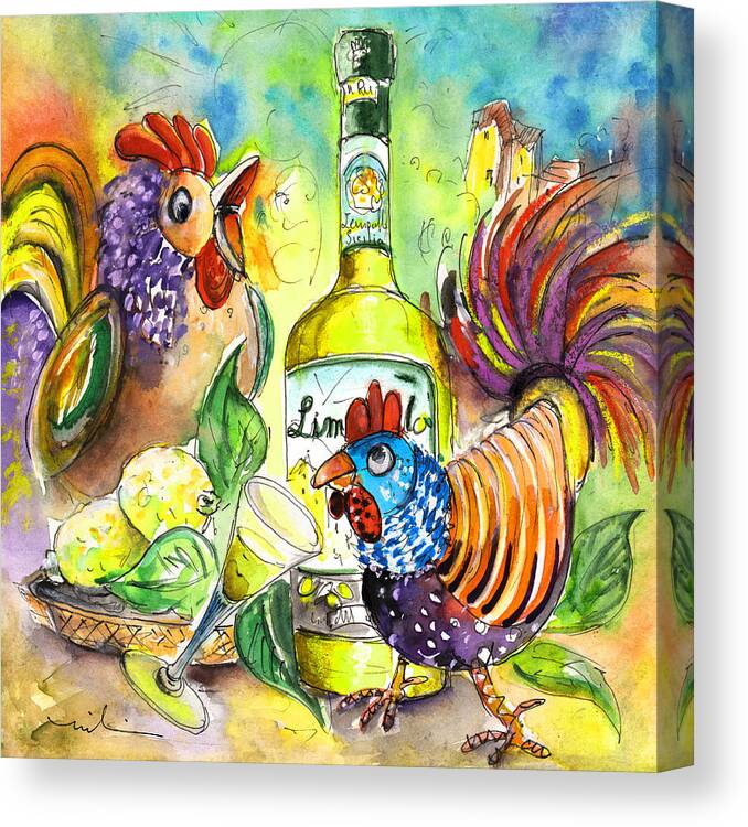 Travel Canvas Print featuring the painting Limoncello di Sicilia by Miki De Goodaboom