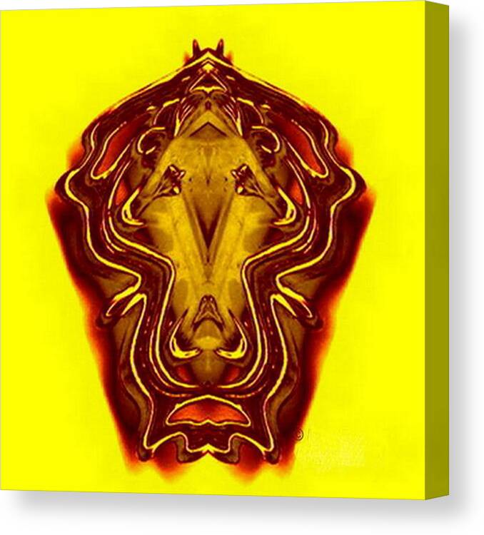  Canvas Print featuring the digital art Lion tall by Mary Russell