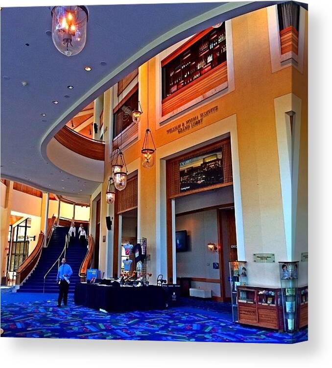 Fortlauderdale Canvas Print featuring the photograph Lobby Of Broward Center #fortlauderdale by Nathan Gardner