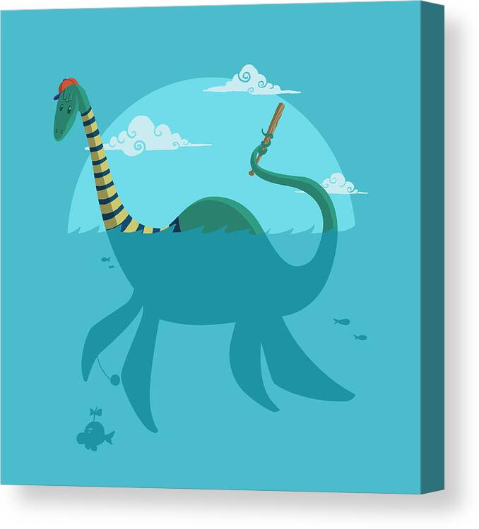 Ness Canvas Print featuring the digital art Loch Ness Monster by Michael Myers