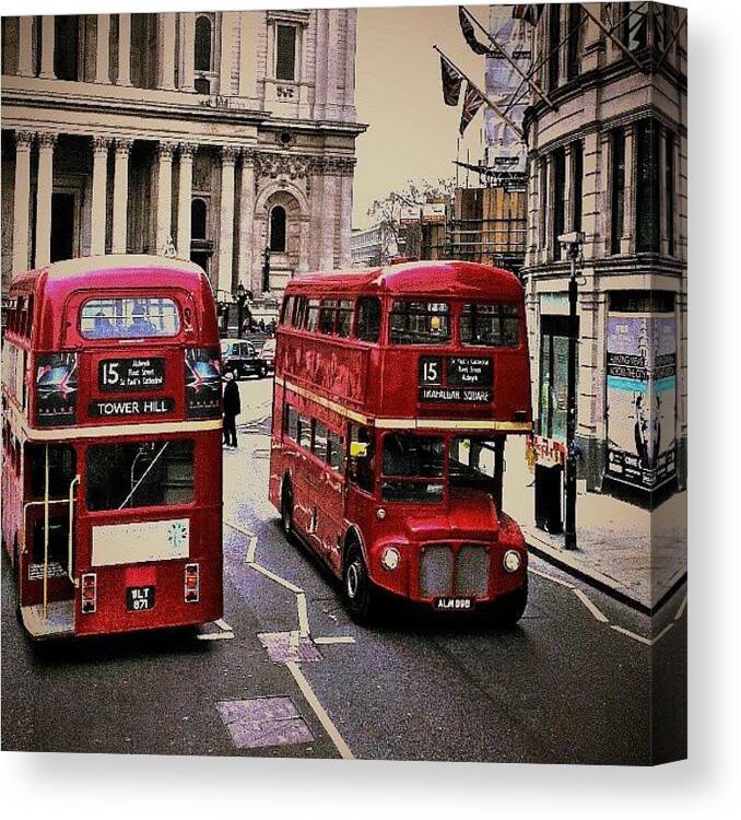 Tagstagramers Canvas Print featuring the photograph London Buses!! by Chris Drake