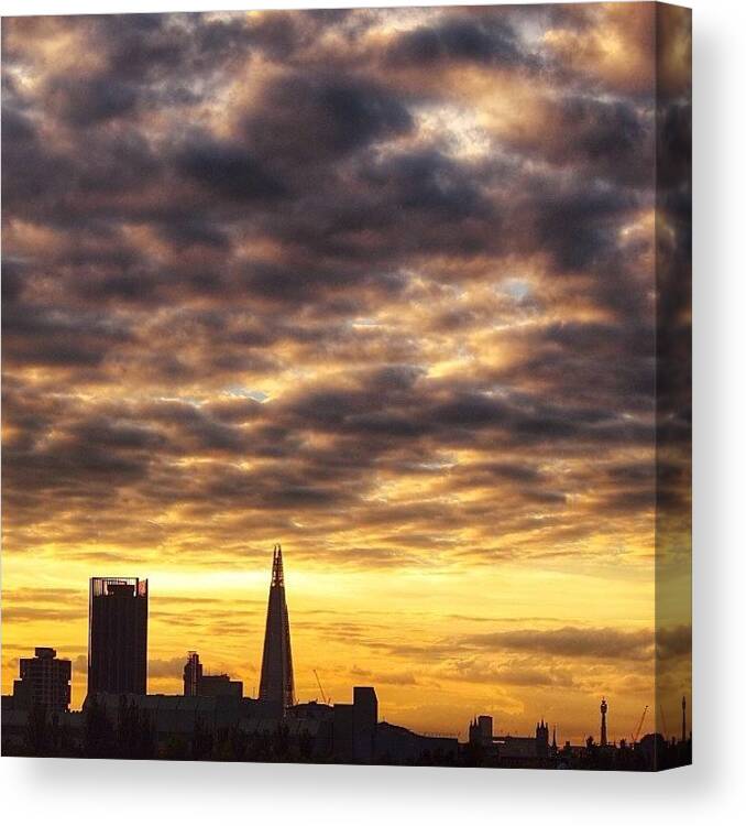 Sunsets_captures Canvas Print featuring the photograph London Skyline : Summer Nights 2 by Neil Andrews