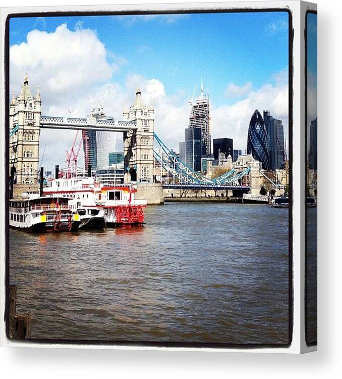 Skyline Canvas Print featuring the photograph #london #skyline #gerkin #towerbridge by Mark Harris