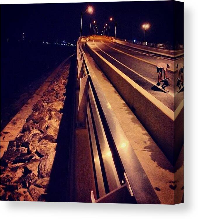 Andrew288 Canvas Print featuring the photograph Longboarding The Bridge!

make Sure by Andrew Fesmire