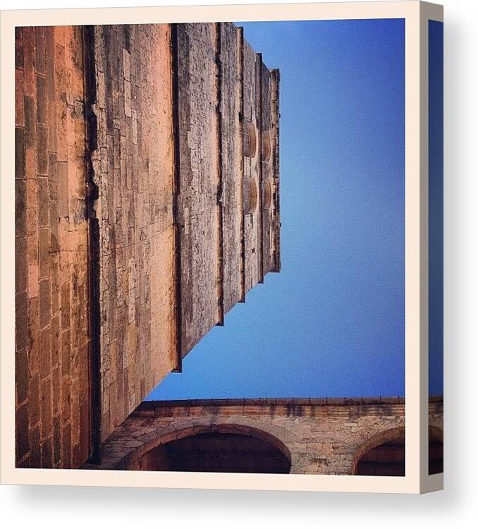 Blue Canvas Print featuring the photograph Look Up - #architecture & #history & by Balearic Discovery