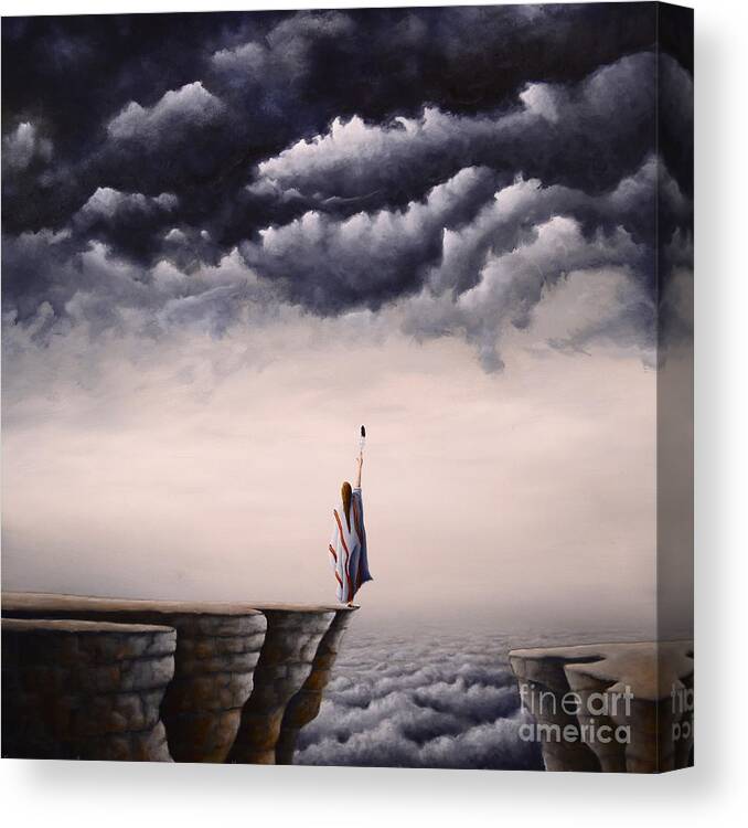 Prayer Canvas Print featuring the painting Looking For A Vision Among Thunder Beings by Ric Nagualero