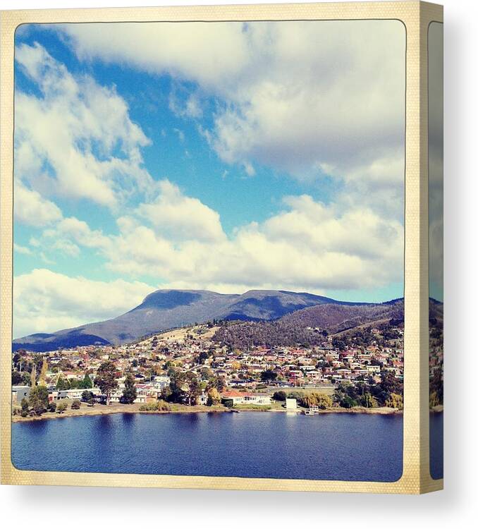 Transfer Print Canvas Print featuring the photograph Looking Over Suburbs Towards Mt by Jodie Griggs